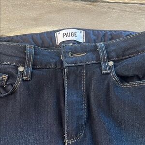 PAIGE Women's Straight Leg Jeans in Dark Indigo Blue
